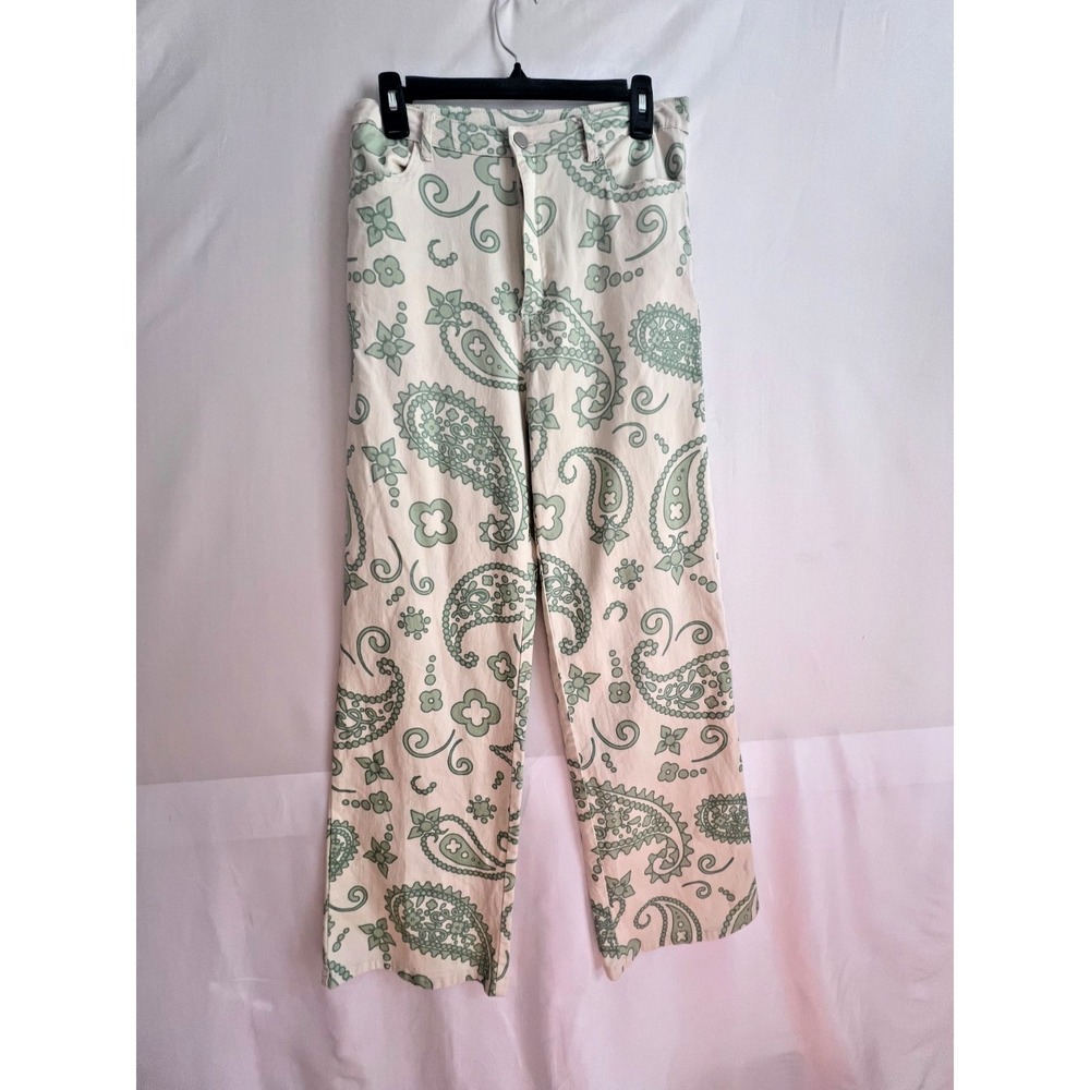 Bailey Rose Pants Womens Medium Green Paisley Whimsy Cottage Fairy Festival